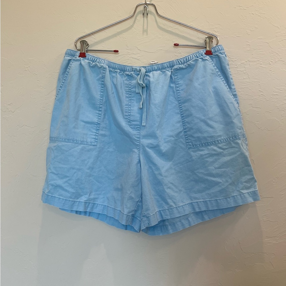 L.L. Bean Vintage Draw String Sky Blue Cotton Shorts Men’s L